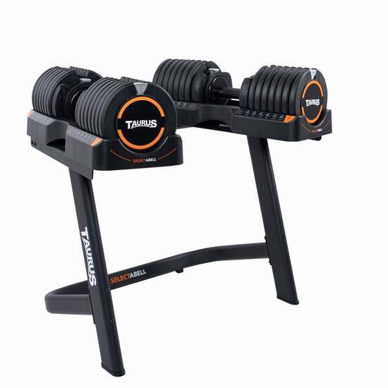 Taurus SelectaBell Pro Haltères réglables 4,5–35 kg avec support
