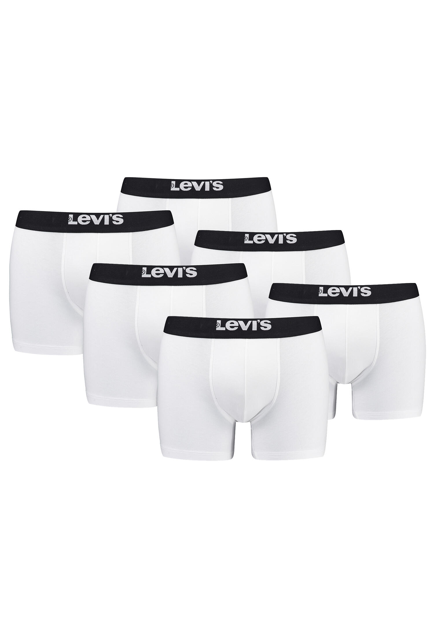 LEVI'S BOXERS 6 Pack Levi's Solid Herren Boxershorts Unterwäsche aus Bio-Baumwolle