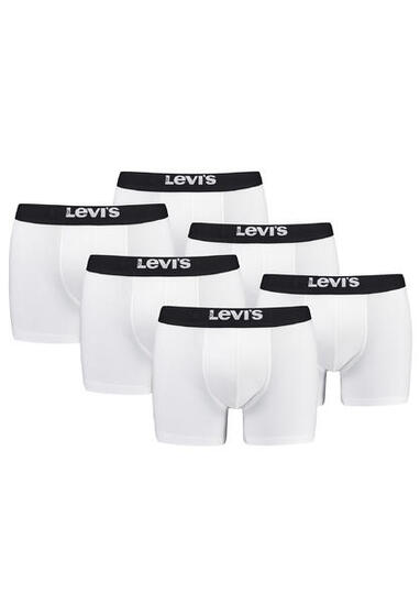 BOXERS 6 Pack Levi's Solid Herren Boxershorts Unterwäsche aus Bio-Baumwolle