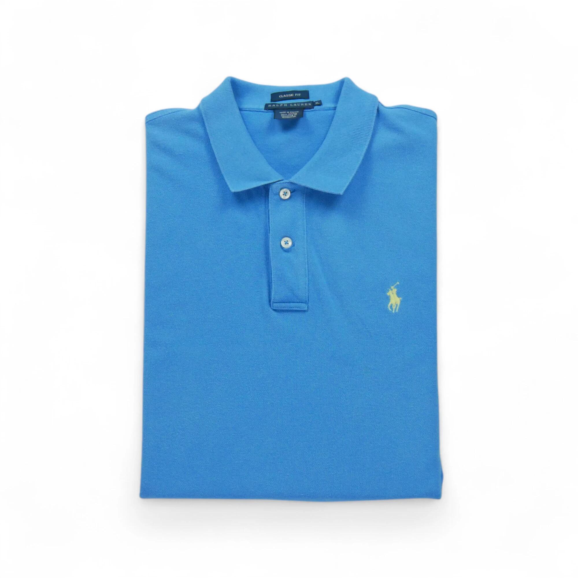 RALPH LAUREN Reconditionné - Polo manches courtes Femme Bleu clair - Bon État