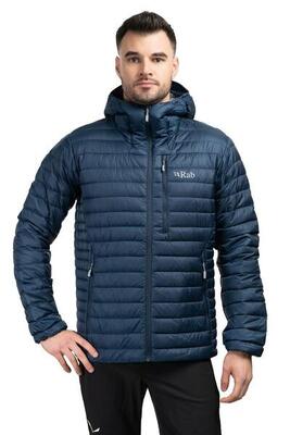 Giacca piumino uomo Rab Microlight Alpine blu scuro/arancione M