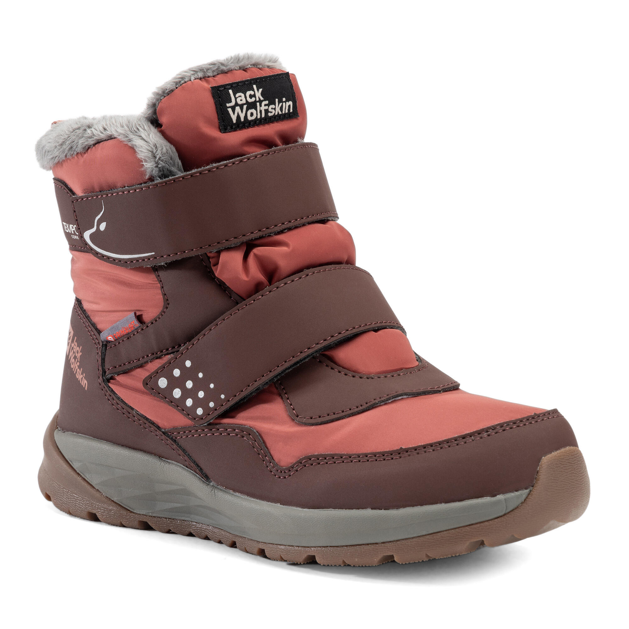 Jack Wolfskin - Chaussures Pour Enfants Jack Wolfskin Polar Bear-b Texapore Mid Vc - Chaussures D'Alpinisme - Bordeaux|marron - Decathlon