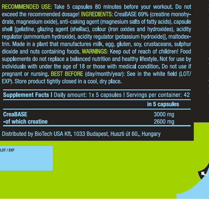 Creatine pH-X - 210 Capsules biiotech USA 3/6