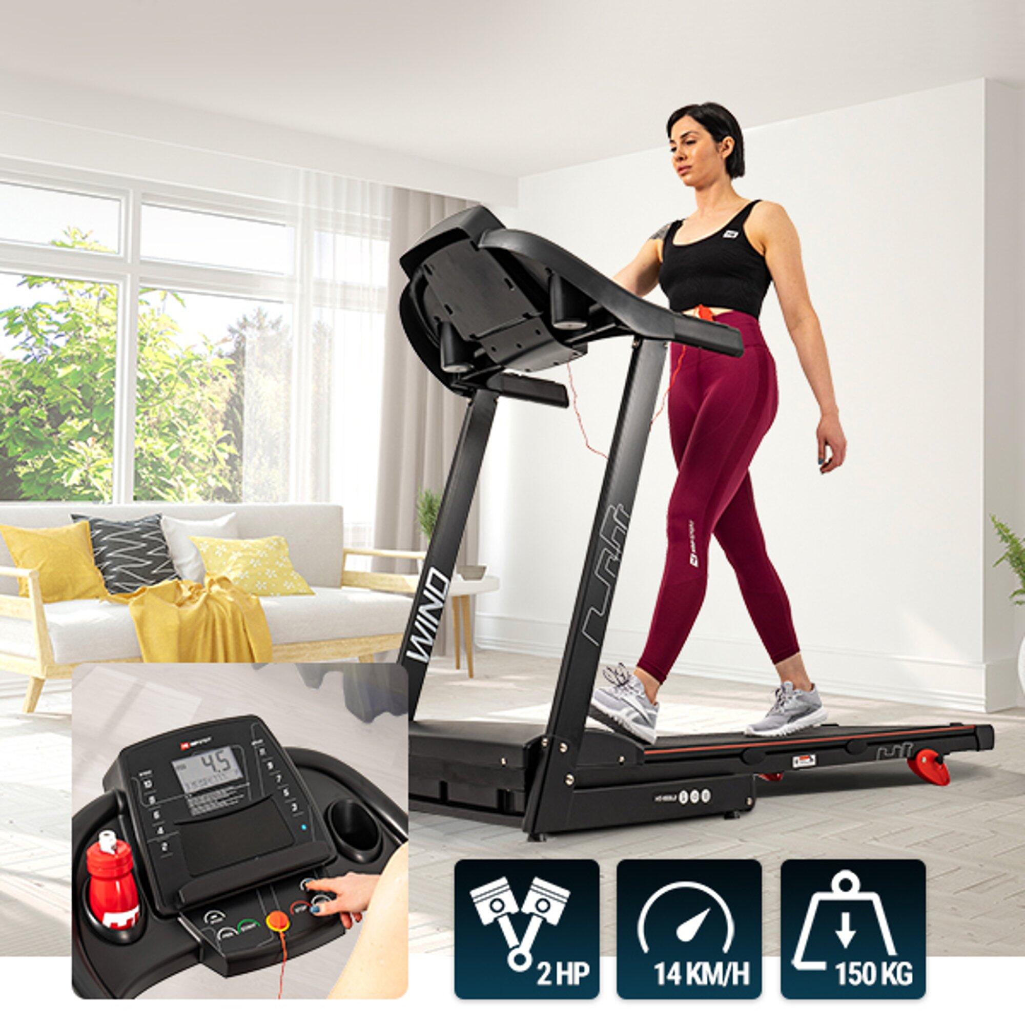 Tapis de course pliable 0,8 - 14 km/h HS-1000LB Wind, connecté Bluetooth et App 5/7