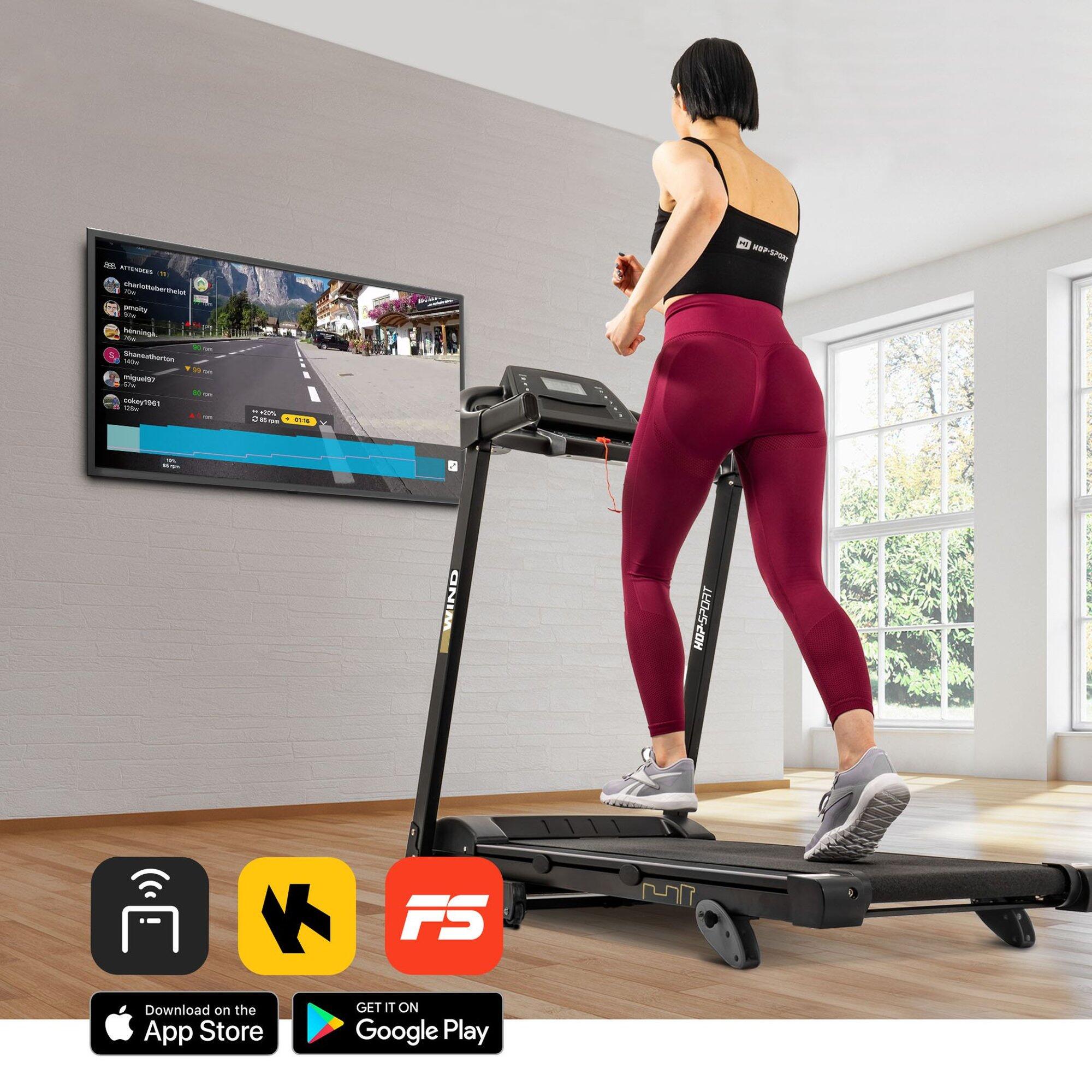 Tapis de course pliable 0,8 - 14 km/h HS-1000LB Wind, connecté Bluetooth et App 5/7