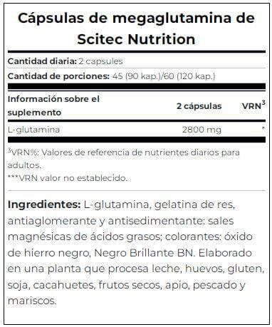Mega Glutamina - 120 Cápsulas Scitec Nutrition 3/4
