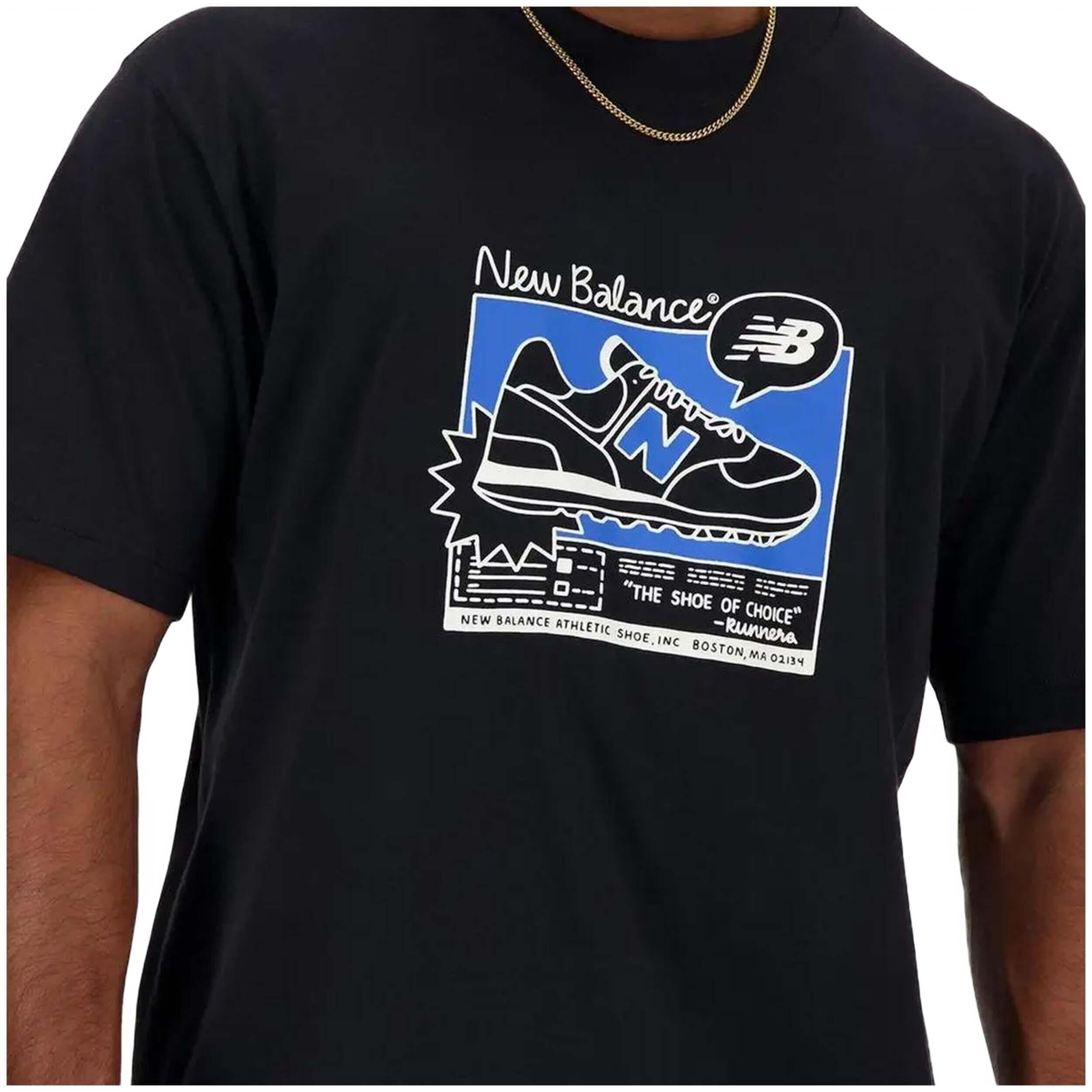 T-shirts pour hommes New balance Noir. 4/4