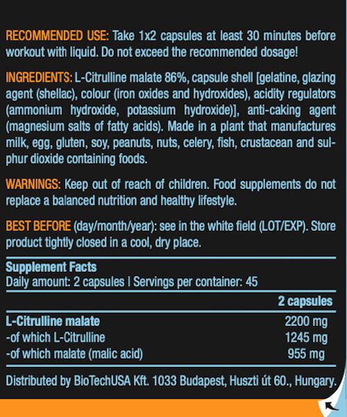 BiotechUSA Citrulline Malate 90 caps 3/4