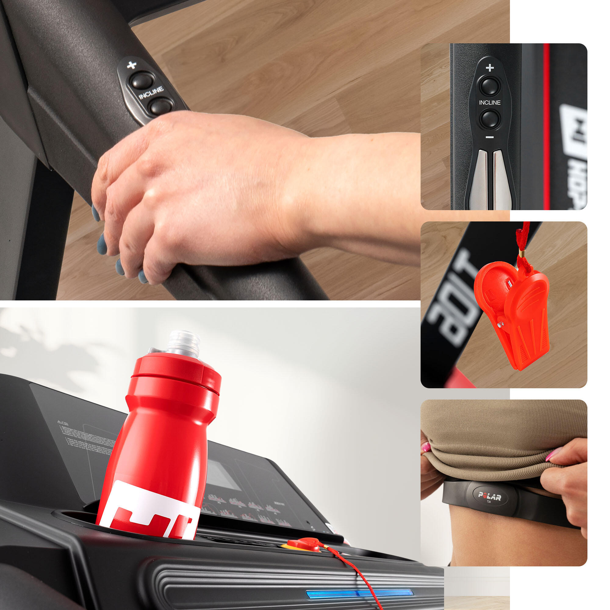Tapis de course pliable 0,8 - 14 km/h HS-1400LB Bolt, connecté Bluetooth et App 4/7
