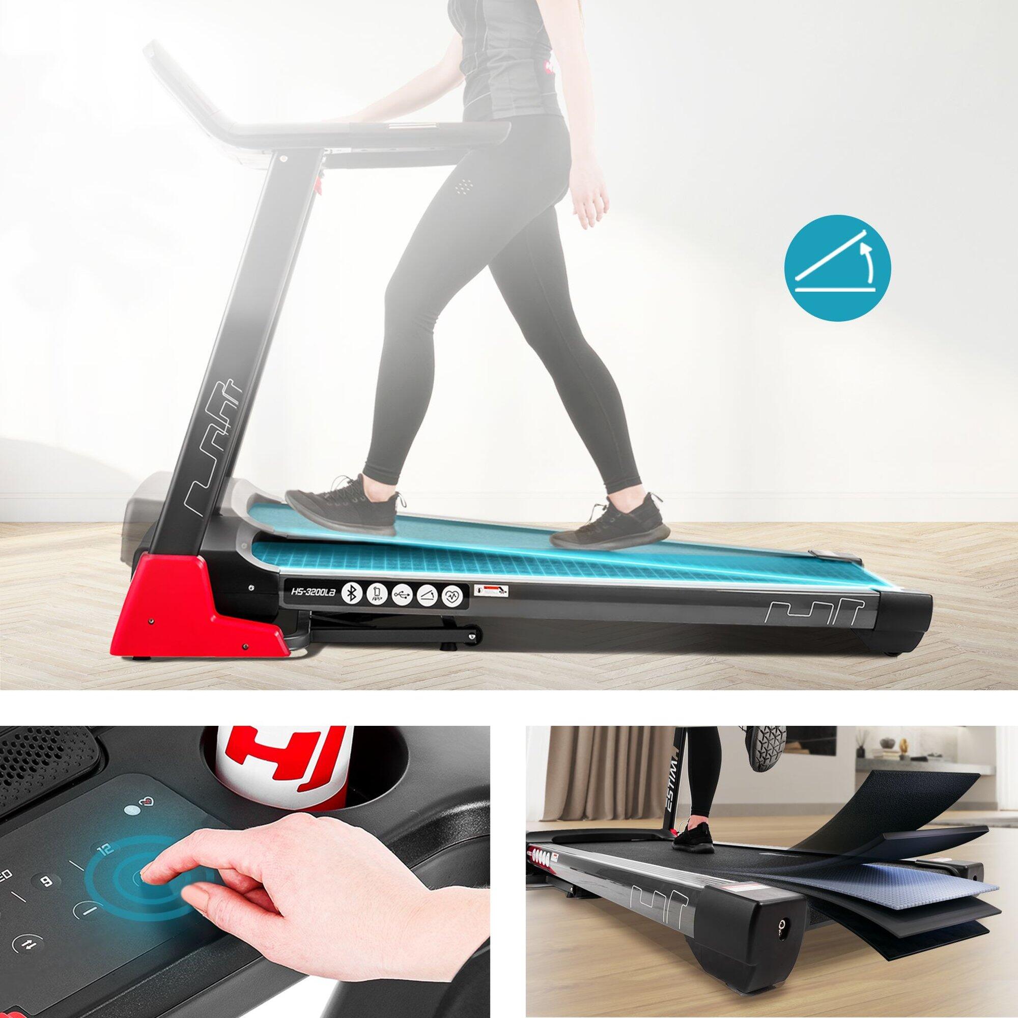 Tapis de course pliable 20 km/h HS-3200LB Estima, connecté Bluetooth et App 2/7