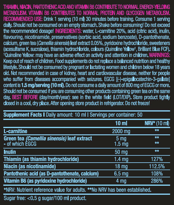L-carnitine - L-carnitine 100.000 Vloeibaar (500ml) - Kers