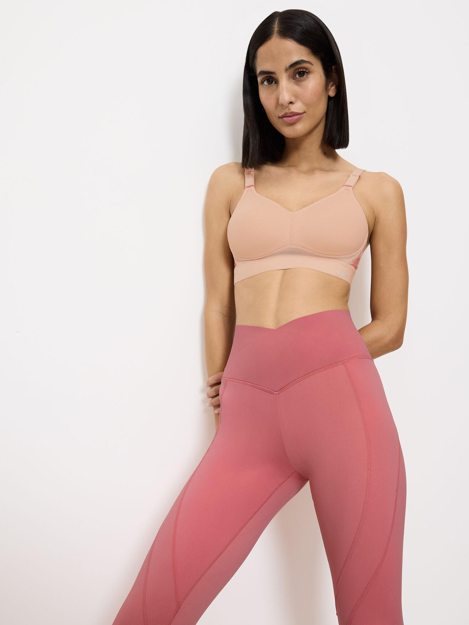 Sport-BH maximaler Halt Damen - Triaction Hybrid Lite hellbraun 5/5