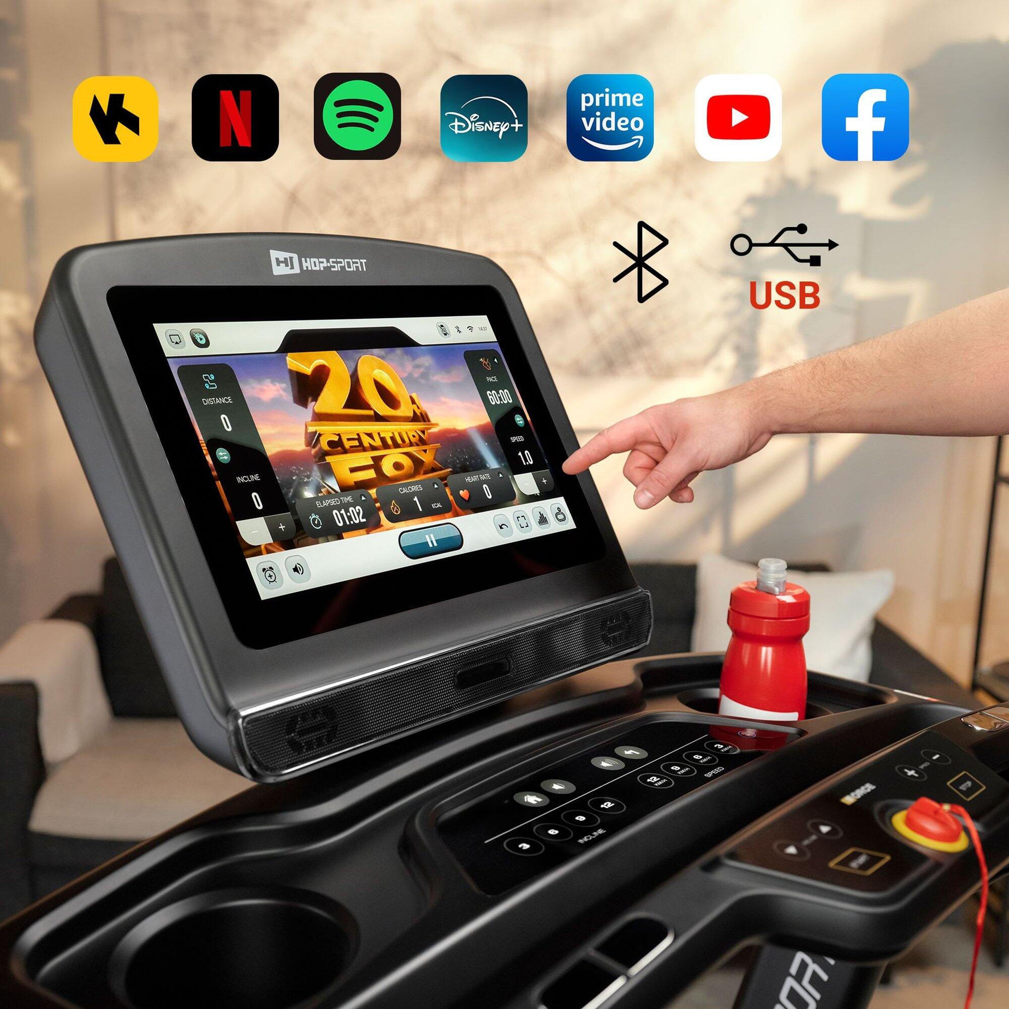 Tapis de course pliable 1-22 km/h HS-5000LB Force, connecté WiFi, Bluetooth, App 5/7