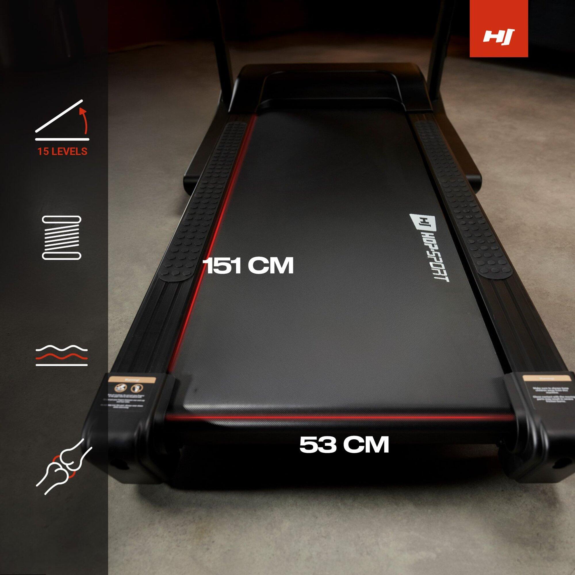 Tapis de course pliable 1-22 km/h HS-5000LB Force, connecté WiFi, Bluetooth, App 4/7