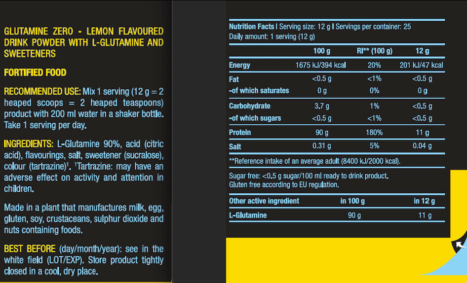 L-Glutammina - Glutamine Zero - Limone 300g 3/3