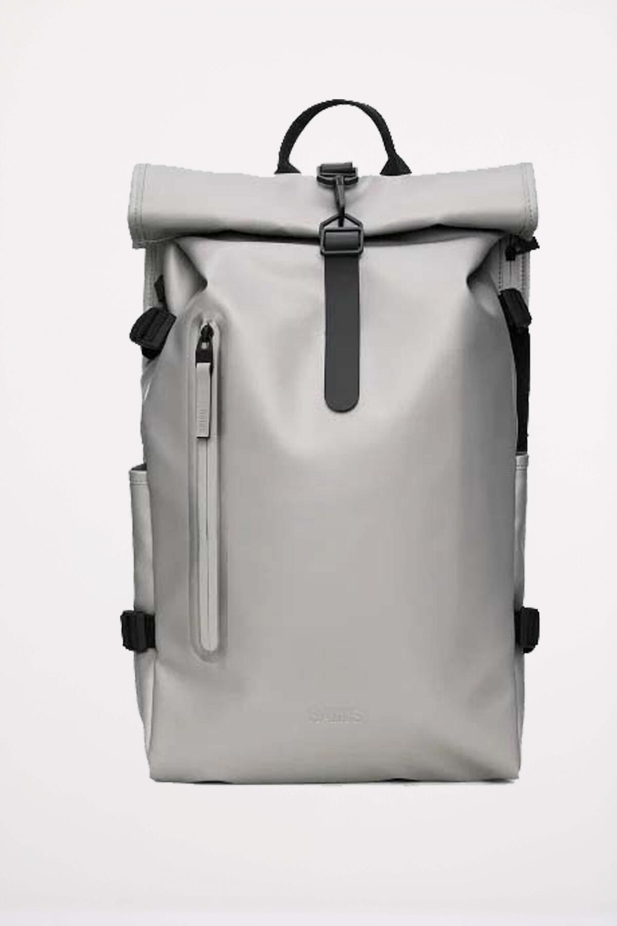 Rains Modello Rolltop Rucksack W3 Colore Beige 5/5