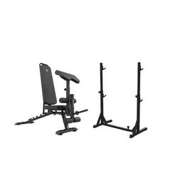 Pack Bodytone Hybride : Banc Pliable HBC03 et Rack Réglable HBC08