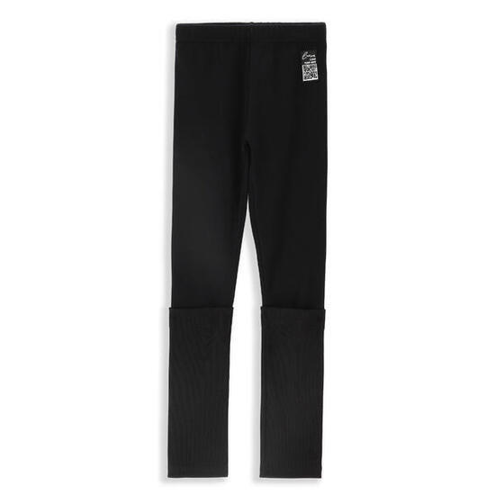 Legginsy dziecięce turystyczne ocieplane prążkowane Lemon Explore ZL4 czarne