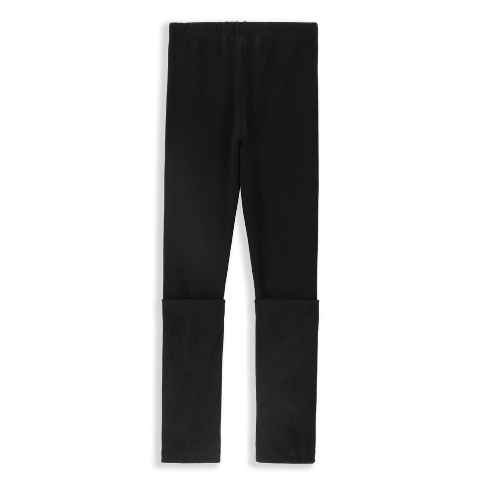 Legginsy dziecięce turystyczne ocieplane prążkowane Lemon Explore ZL4 czarne