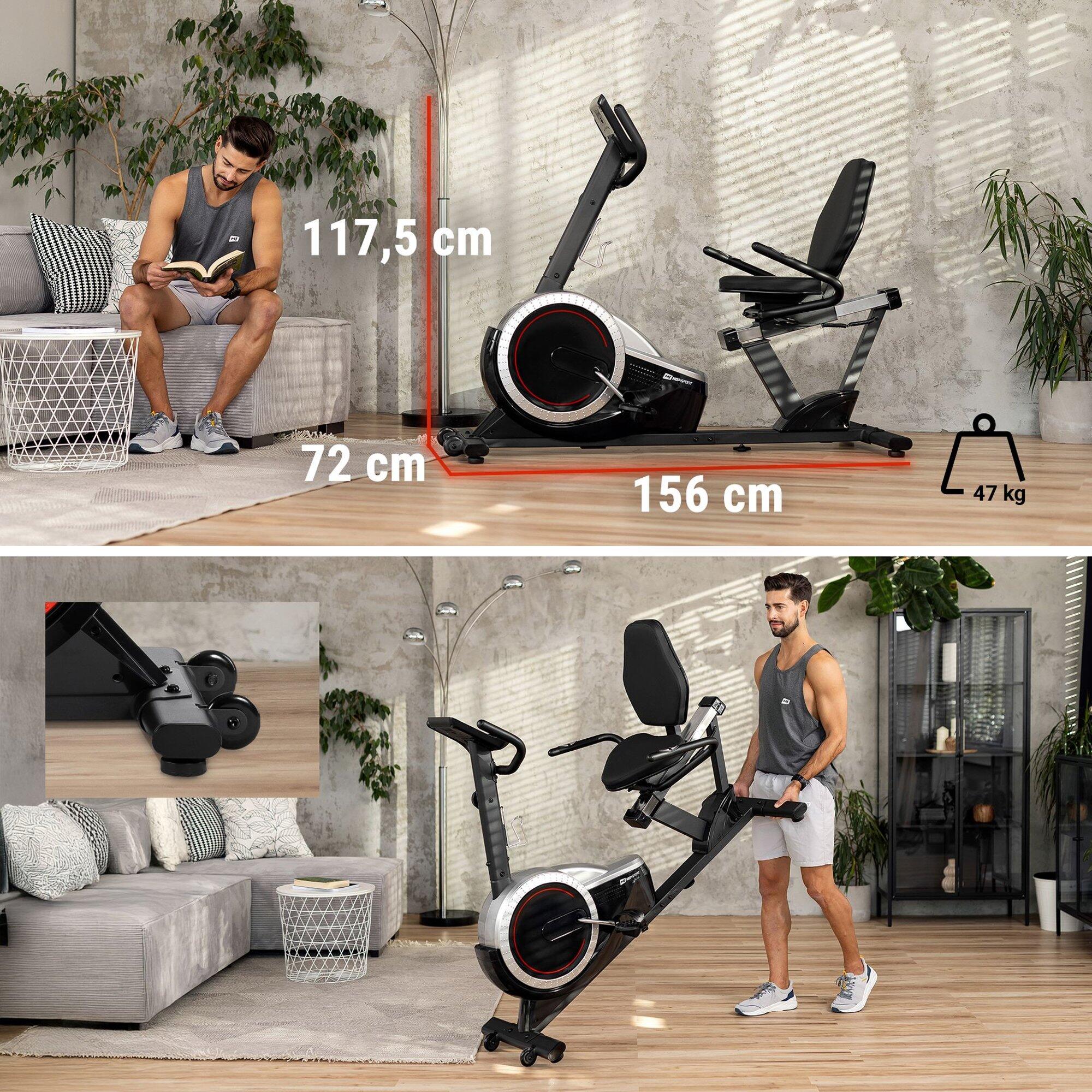 Vélo d'appartement couché Hop-Sport Pulse 2/7