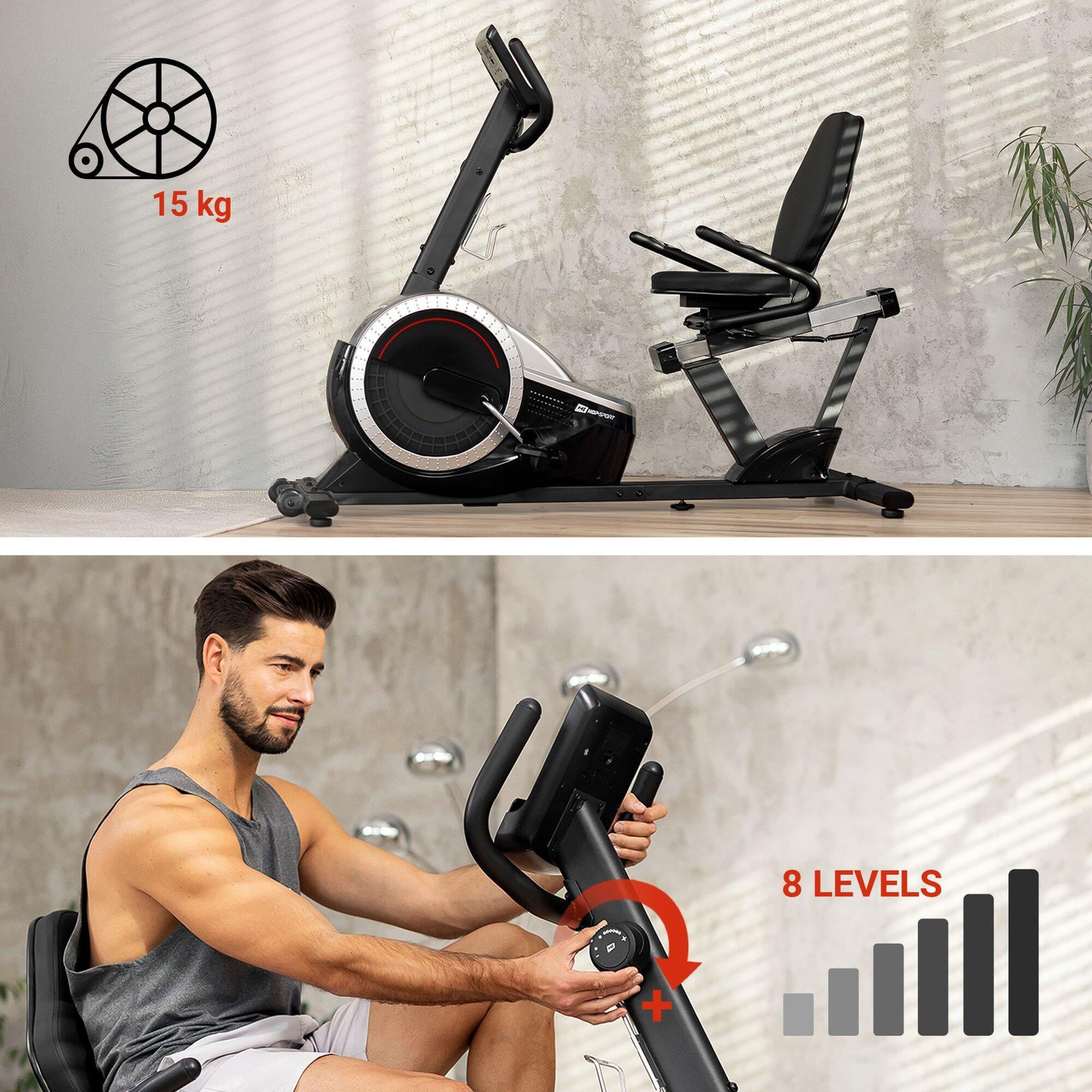 Vélo d'appartement couché Hop-Sport Pulse 5/7