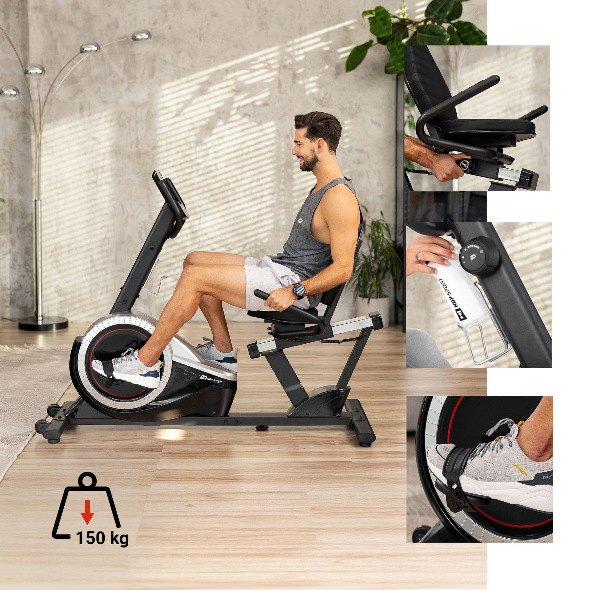 Vélo d'appartement couché Hop-Sport Pulse 4/7