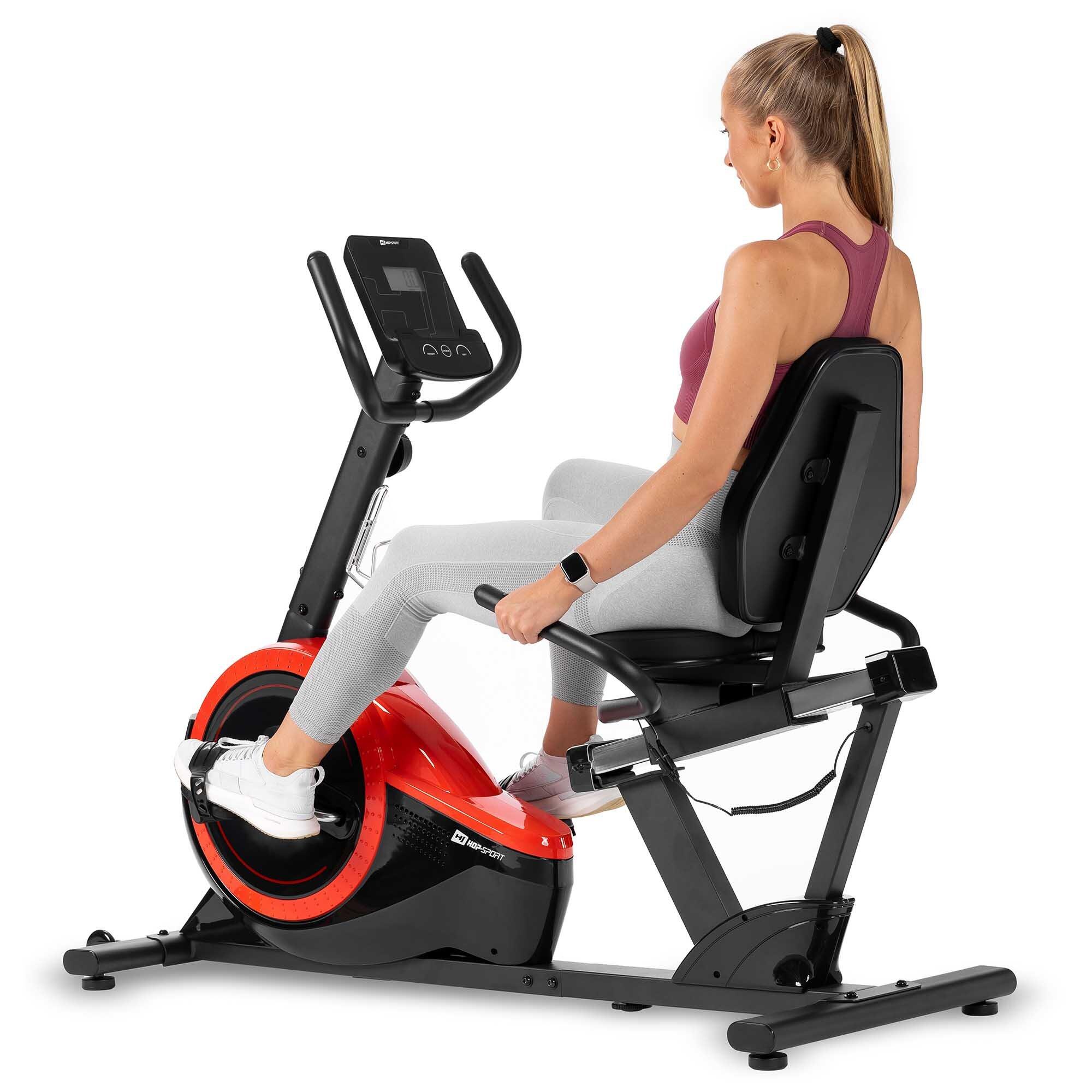 Hop-sport - Vélo D'Appartement Allongé Hop-sport Pulse - Vélo D'Appartement - Noir|rouge - Taille Unique - Decathlon