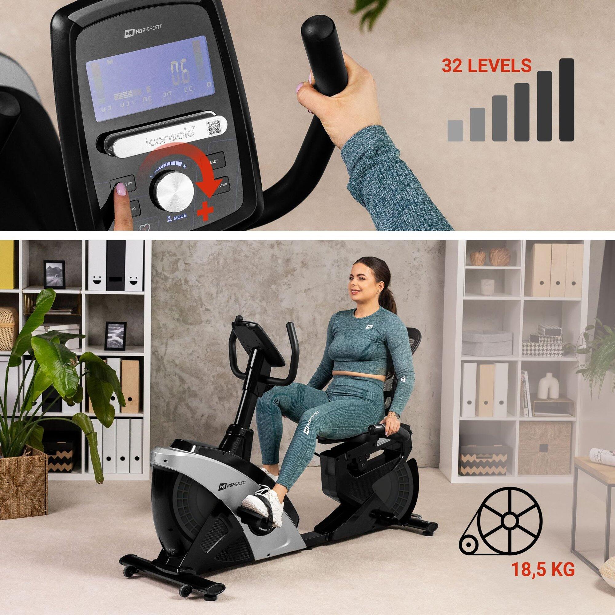 Vélo d'appartement allongé Hop-Sport Helix 4/7