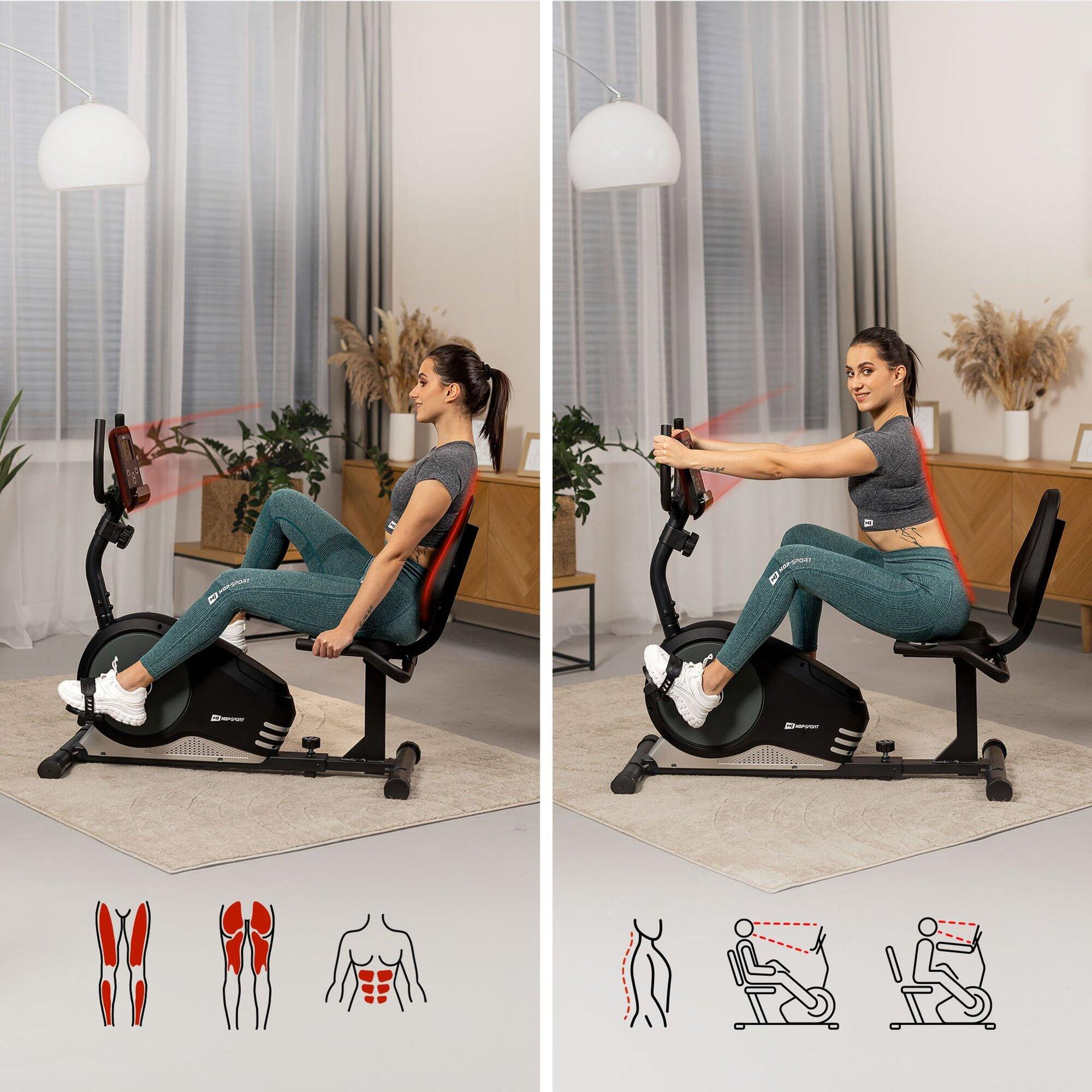 Vélo d'appartement allongé Hop-Sport Root 3/7