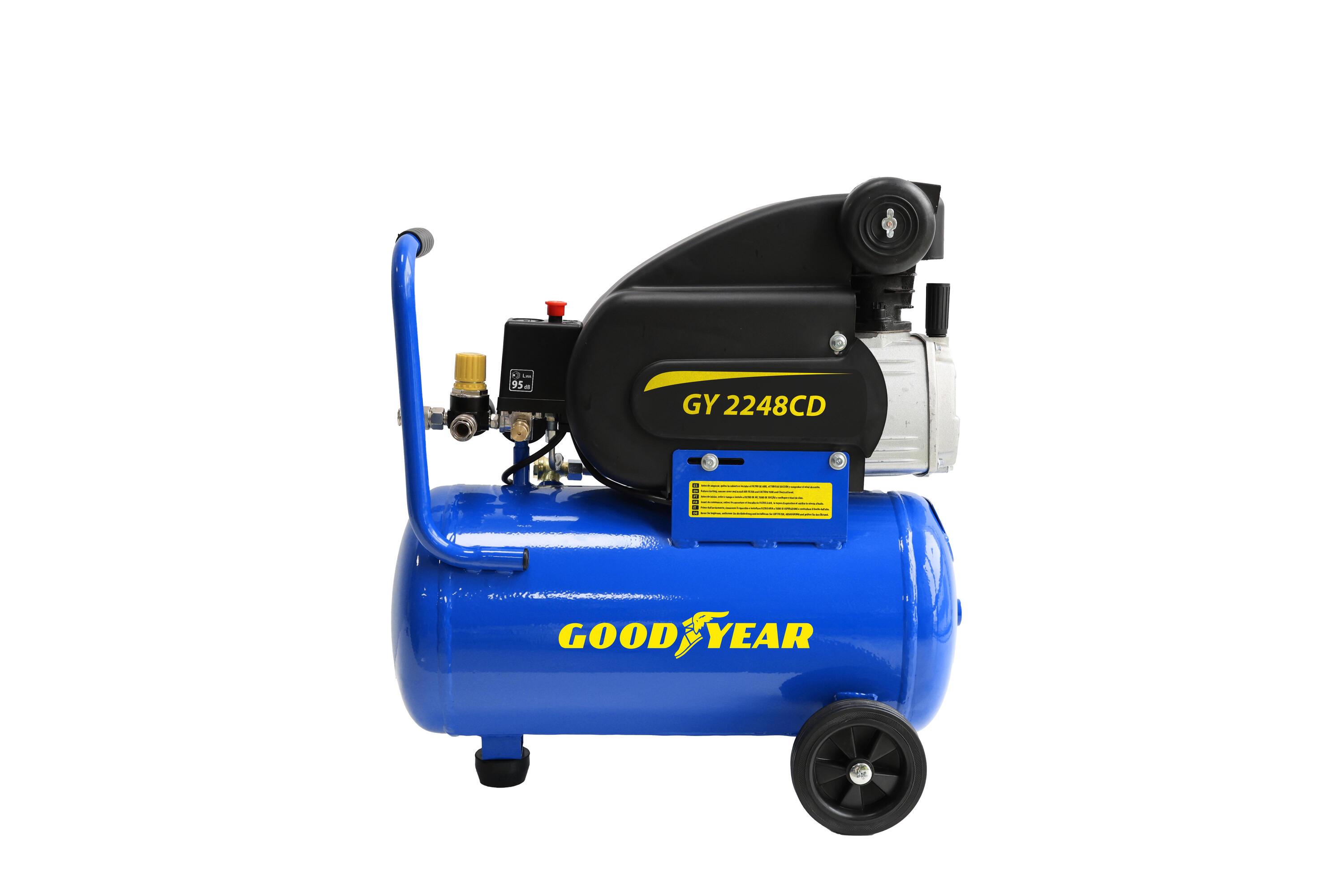 Compresor Aire 24L Goodyear; Hinchador Bicicleta, 8 Bares, 2HP, Kit 5, 188 l/min 5/5