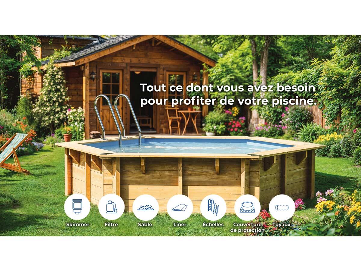 Piscina MADERA NATURAL Ø 500 x 127 cm 5/7