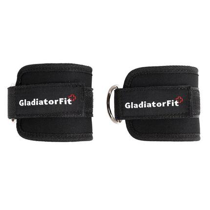 Sangles tirage cheville "Pulling Straps" + mousqueton GladiatorFit (lot de 2)