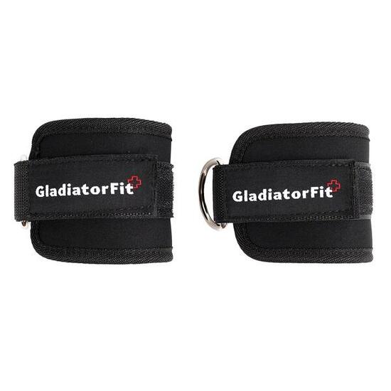 Sangles tirage cheville "Pulling Straps" + mousqueton GladiatorFit (lot de 2)