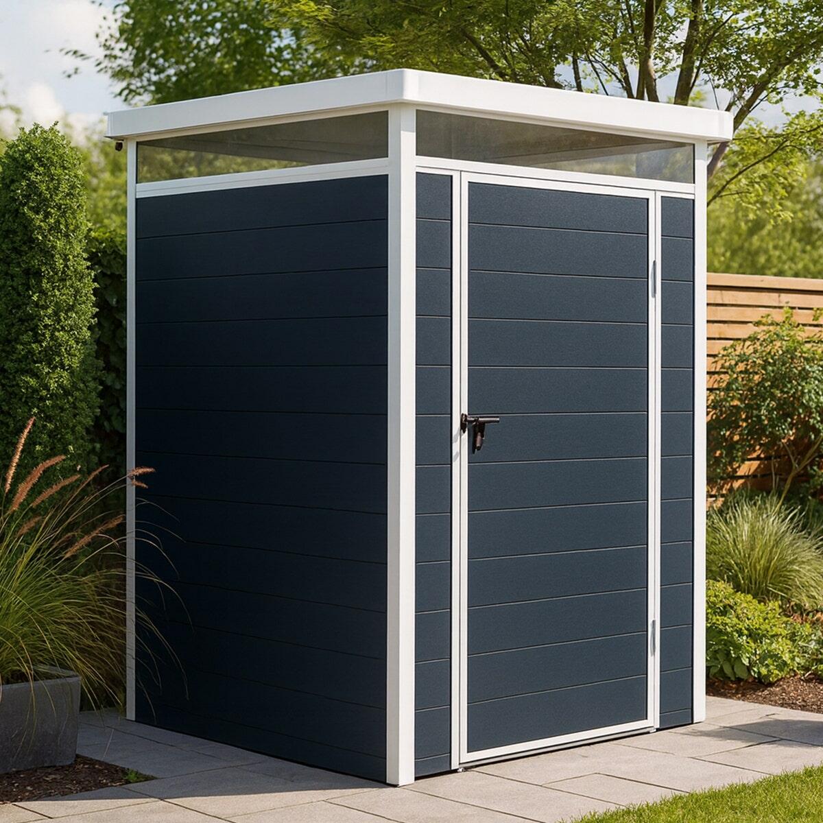 Trigano - Abri De Jardin Compact En Résine 130x130x196 Cm - Arceau De Stationnement Vélo - Gris - Taille Unique - Decathlon