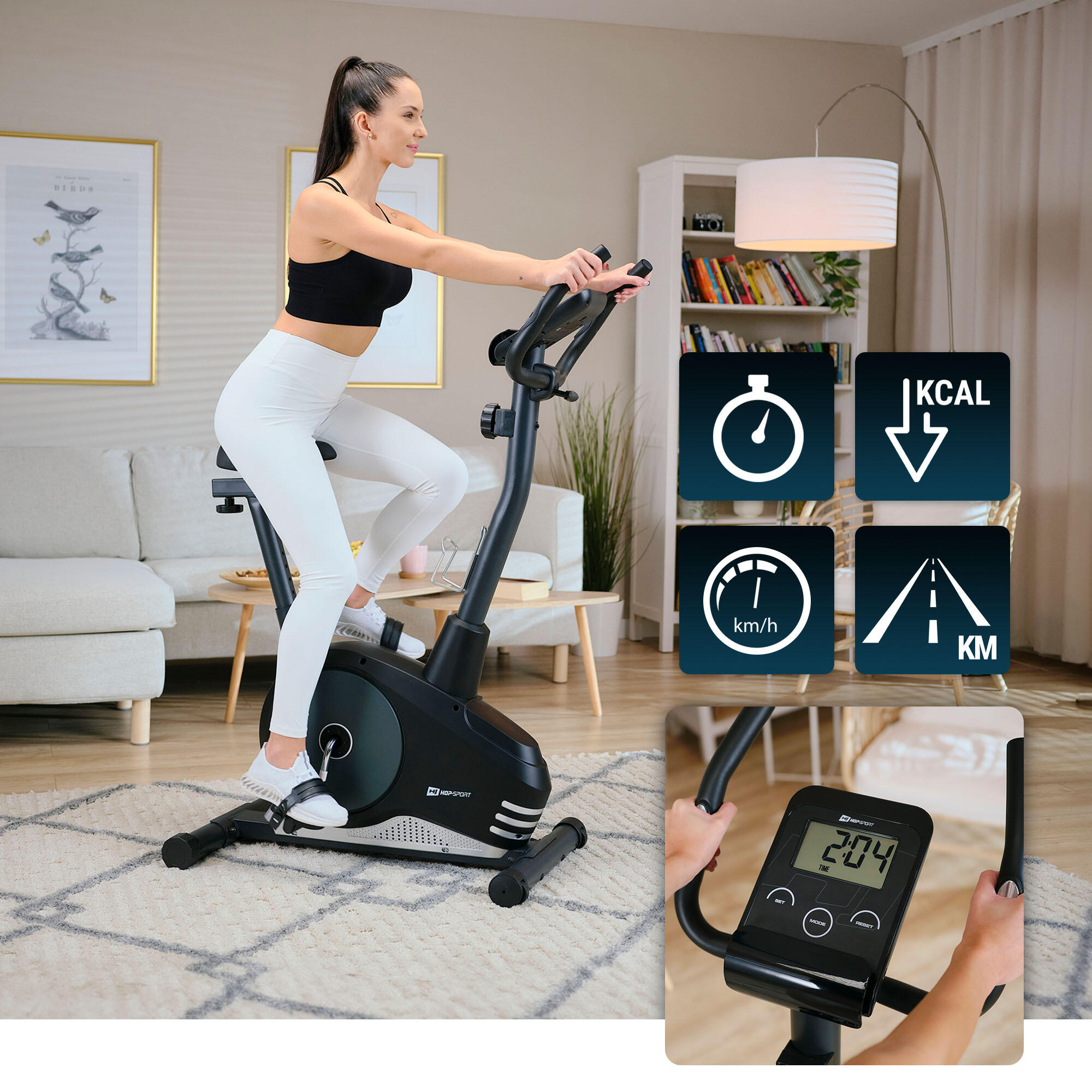 Rower stacjonarny treningowy magnetyczny Hop-Sport Spark