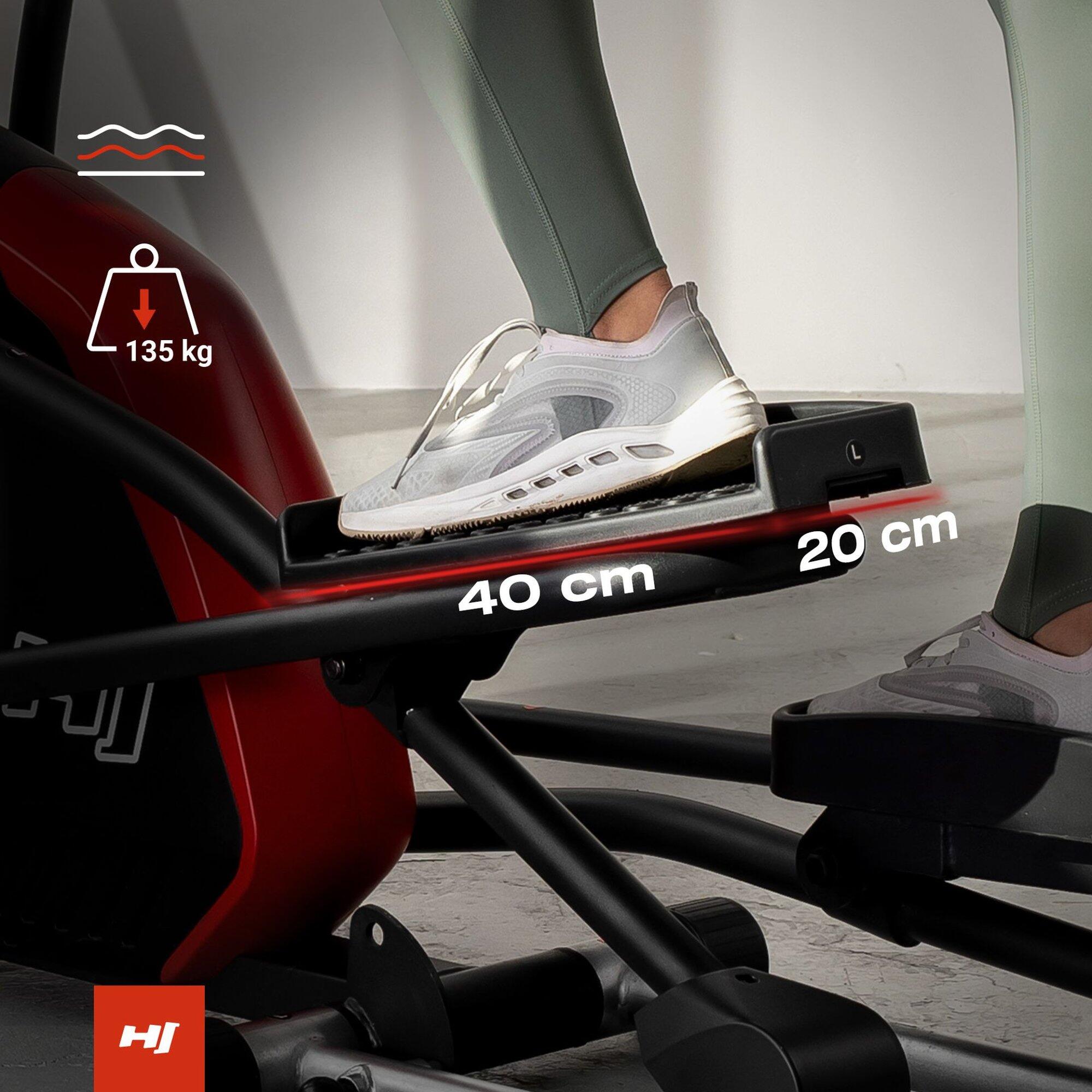 Vélo elliptique électromagnétique connecté, Hop-Sport HS-095CF Prizm, Noir 3/7