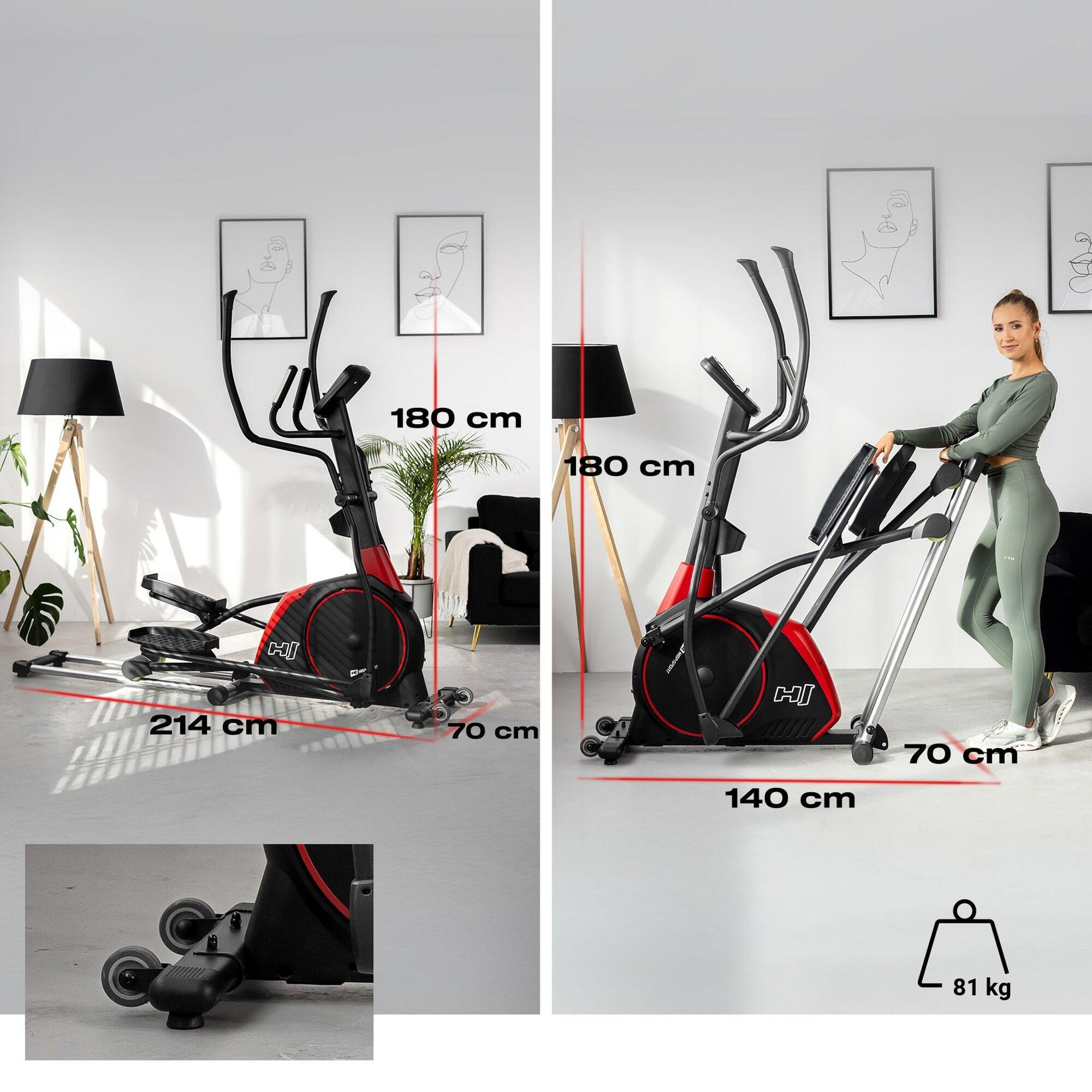 Vélo elliptique électromagnétique connecté, Hop-Sport HS-095CF Prizm, Noir 2/7