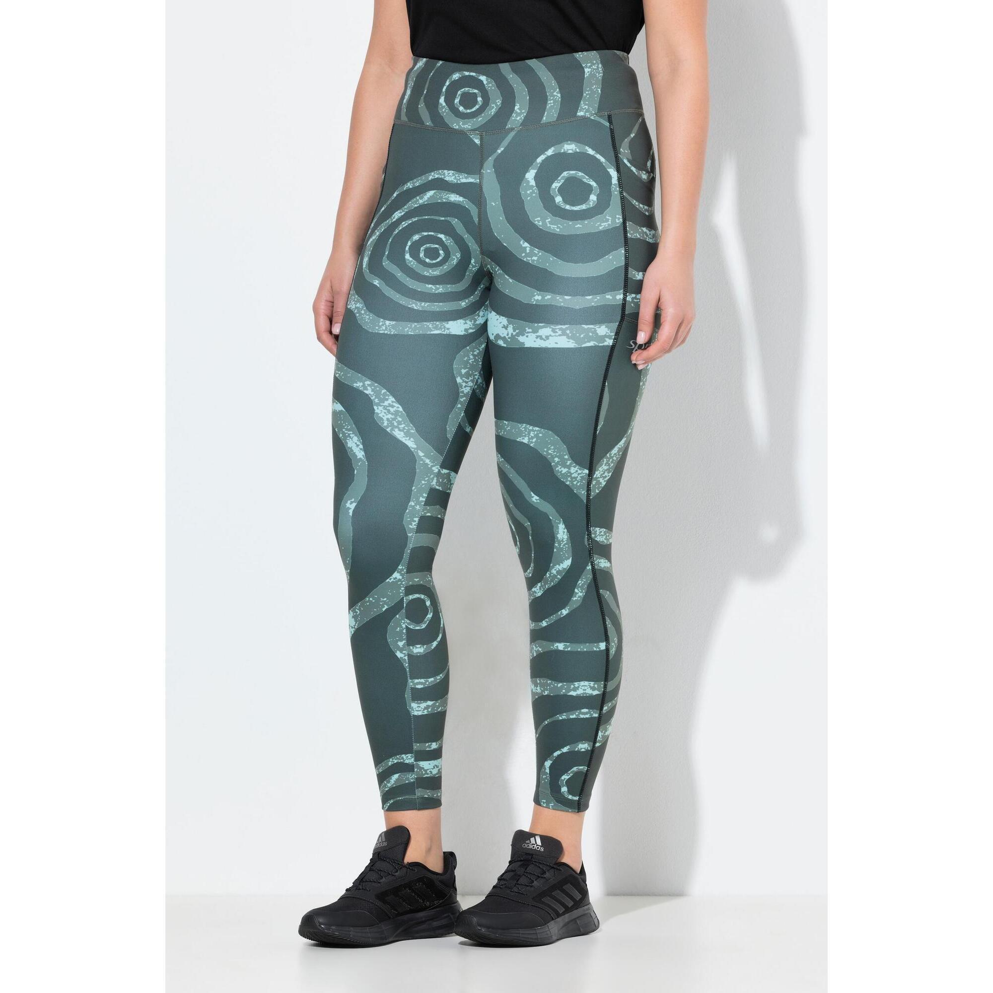 Ulla Popken - Femme Legging De Sport Avec Poches Matière Recyclée Séchant Rapidement - Legging - Vert - Decathlon