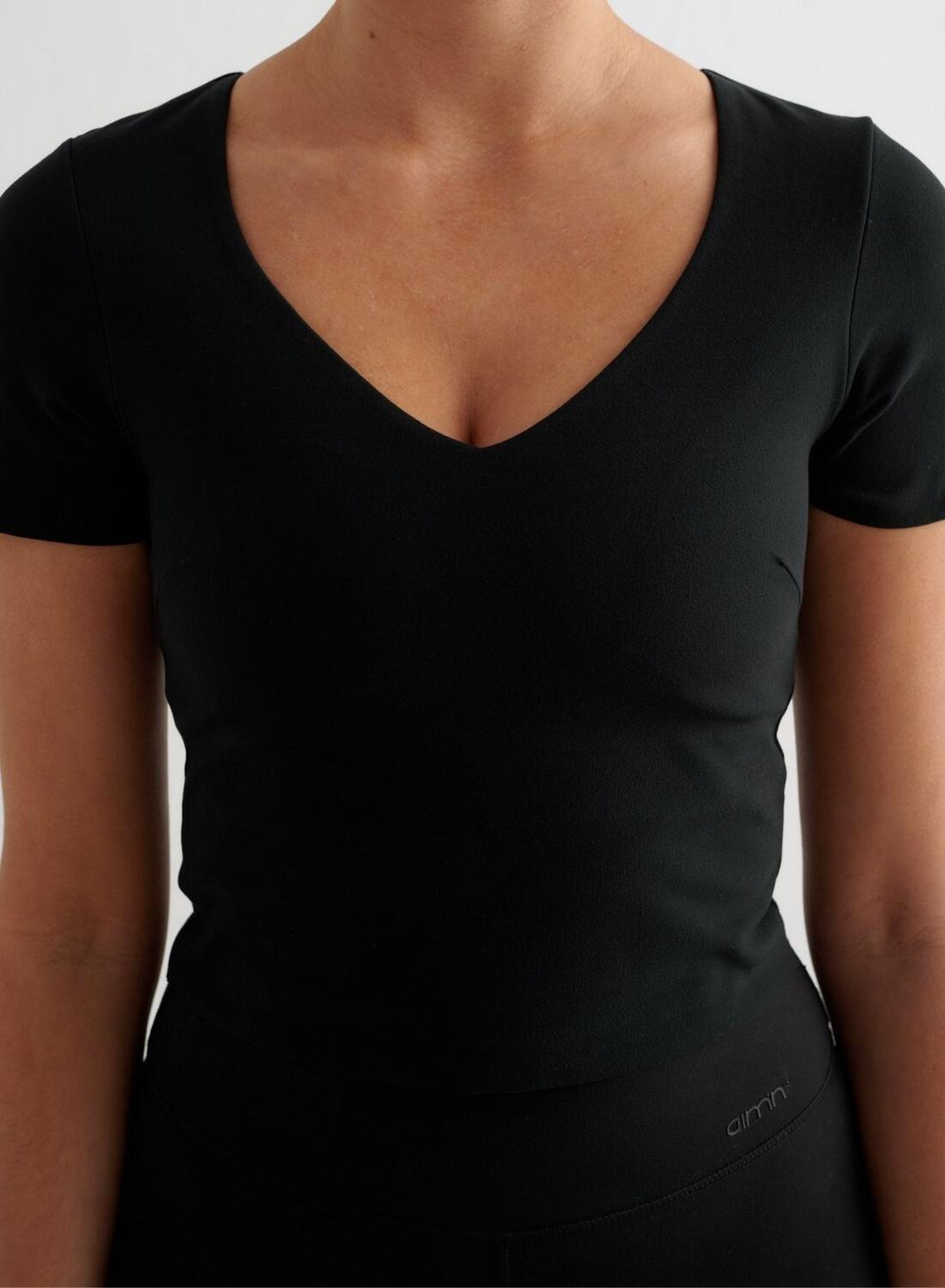 Femme Soutien-gorge de sport Manches Courtes Bralette Noir 5/6