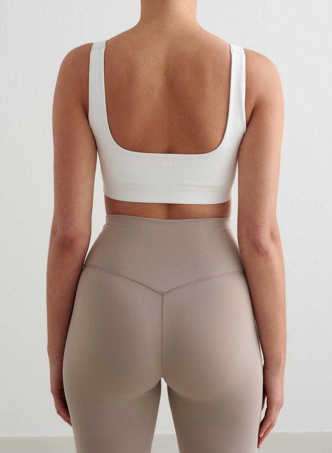 Femme Soutien-gorge de sport Encolure Carrée Blanc 2/6