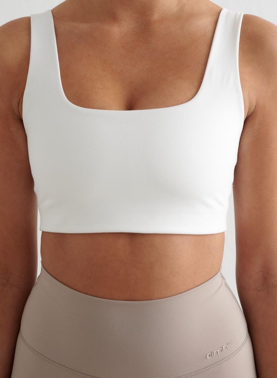 Femme Soutien-gorge de sport Encolure Carrée Blanc 5/6