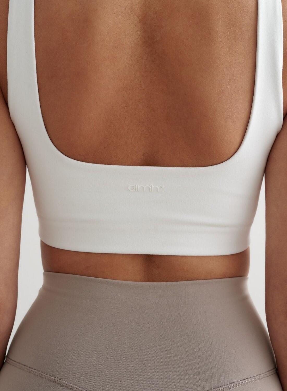 Femme Soutien-gorge de sport Encolure Carrée Blanc 6/6