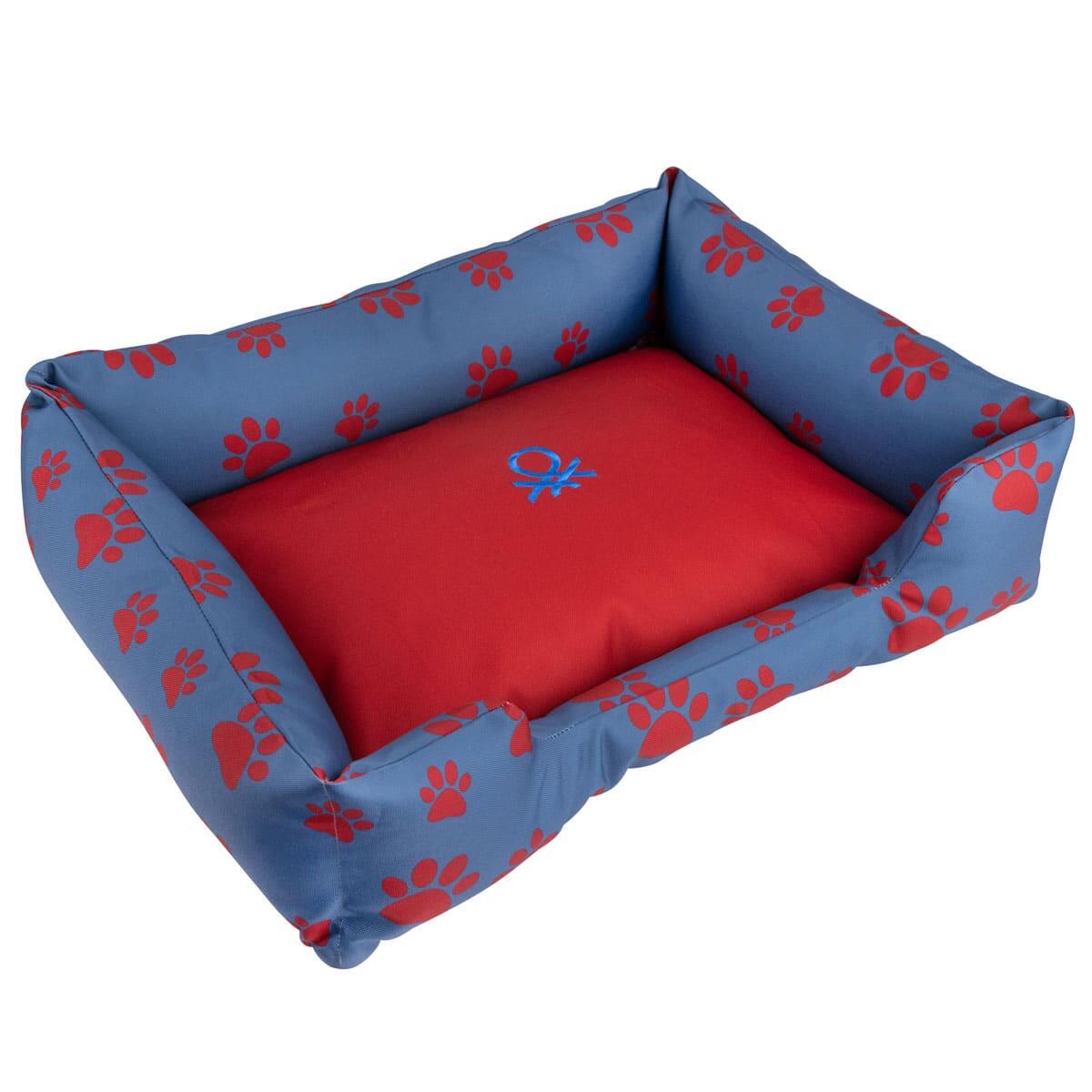 Benetton - Panier Pour Chien Déhoussable Benetton Bleu/rouge Medium 65x50cm - Harnais Pour Chien - 40 M - Decathlon