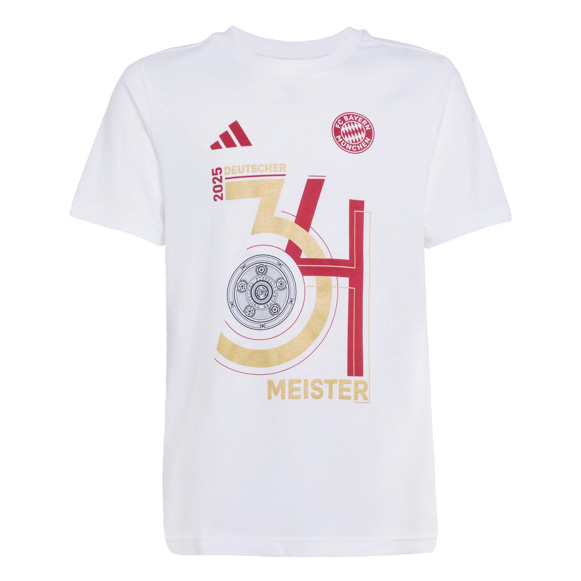 Adidas - T-shirt Fc Bayern Championship Winner Junior - T-shirt Manches Courtes - Blanc - Decathlon