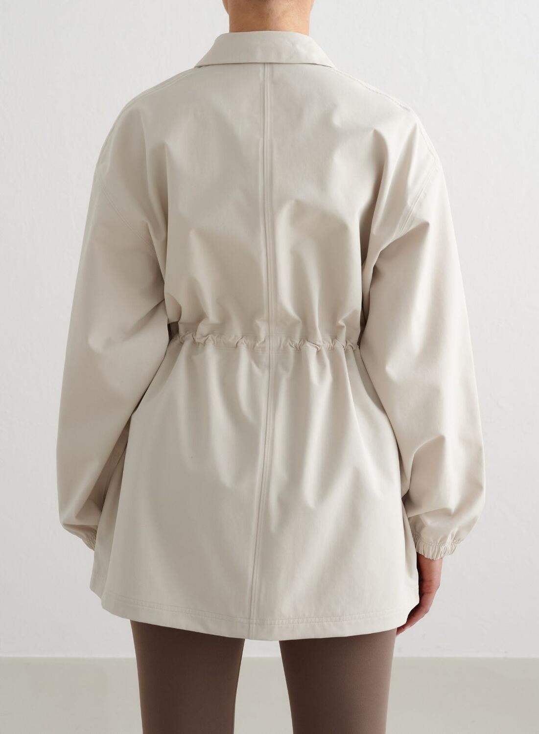 Dames Zip Jas Waterdicht Beige 4/6