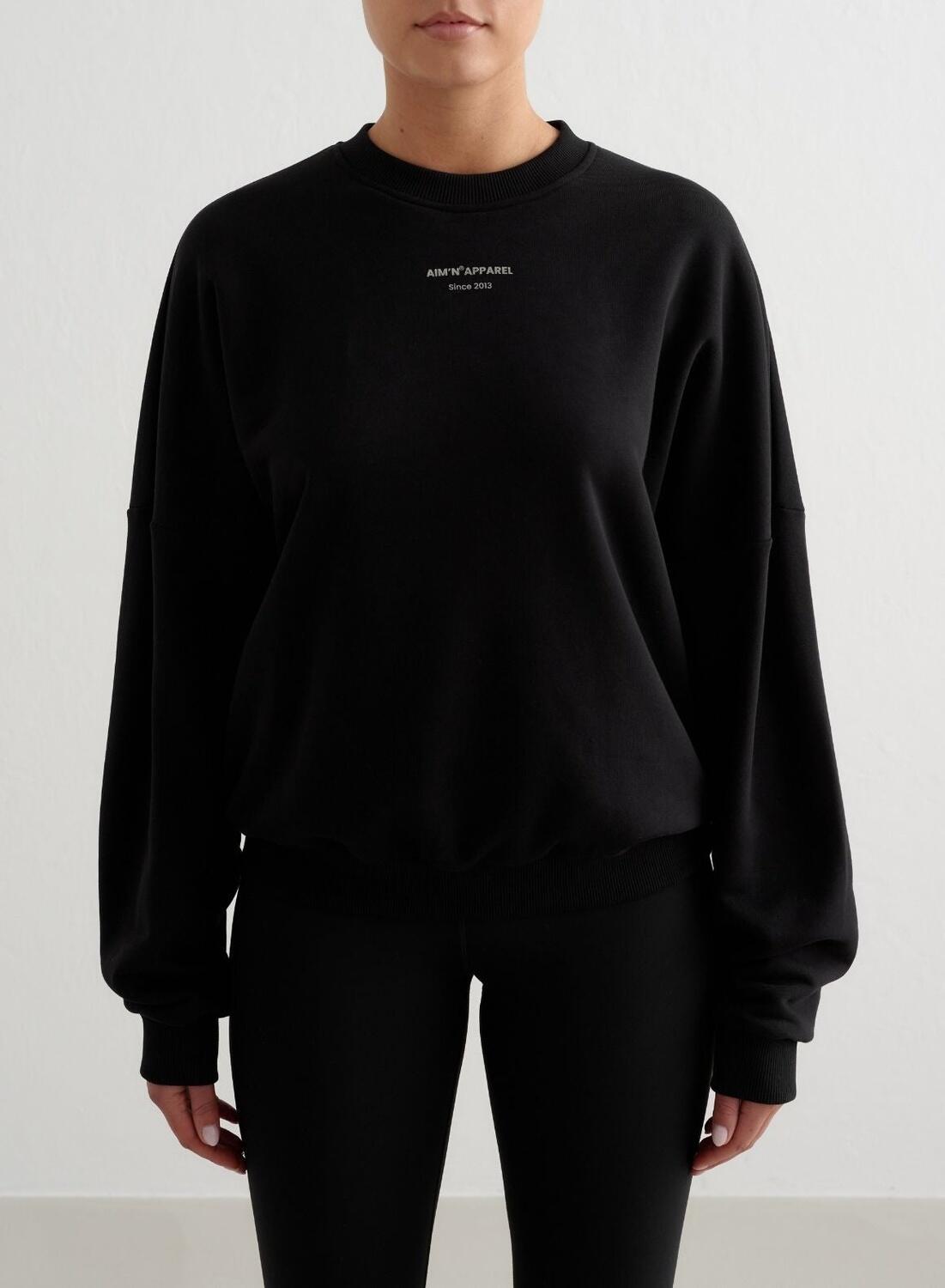 AIM'N Damen Sweatshirt Terry Schwarz