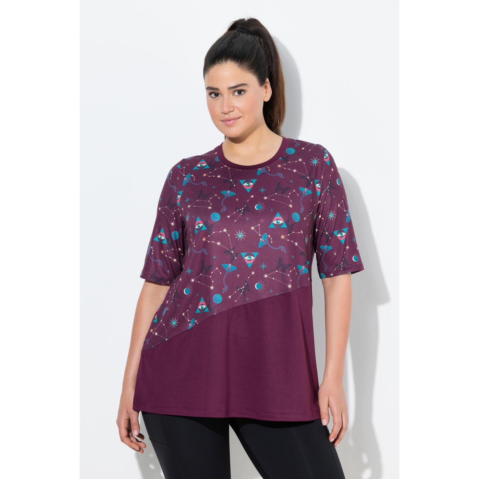 Damskie Bluzka funkcyjna krój trapezowy okrągły dekolt rękaw 1/2 z recyklingu