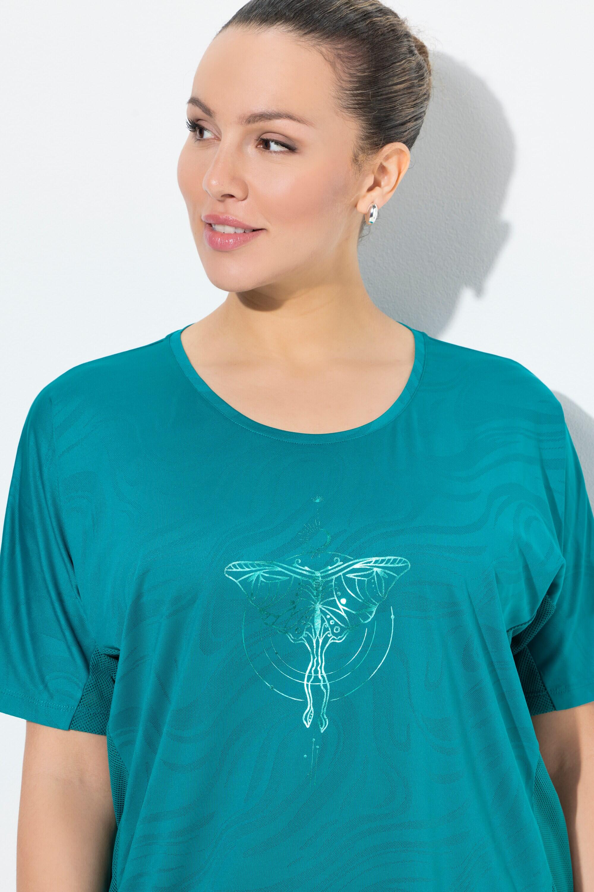 Femme T-shirt technique à col rond et manches courtes empiècements en mesh 3/6
