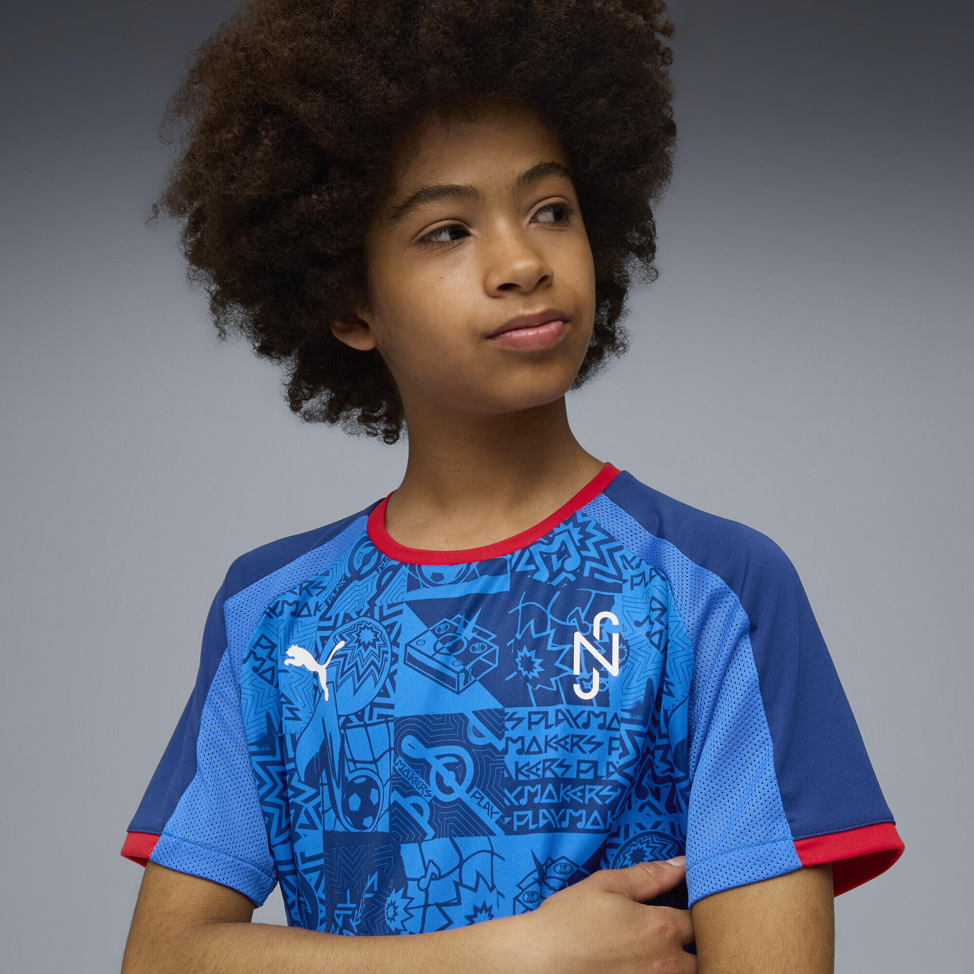 T-shirt futebol infantil leve respirável Neymar Jr Playmaker PUMA 3/6