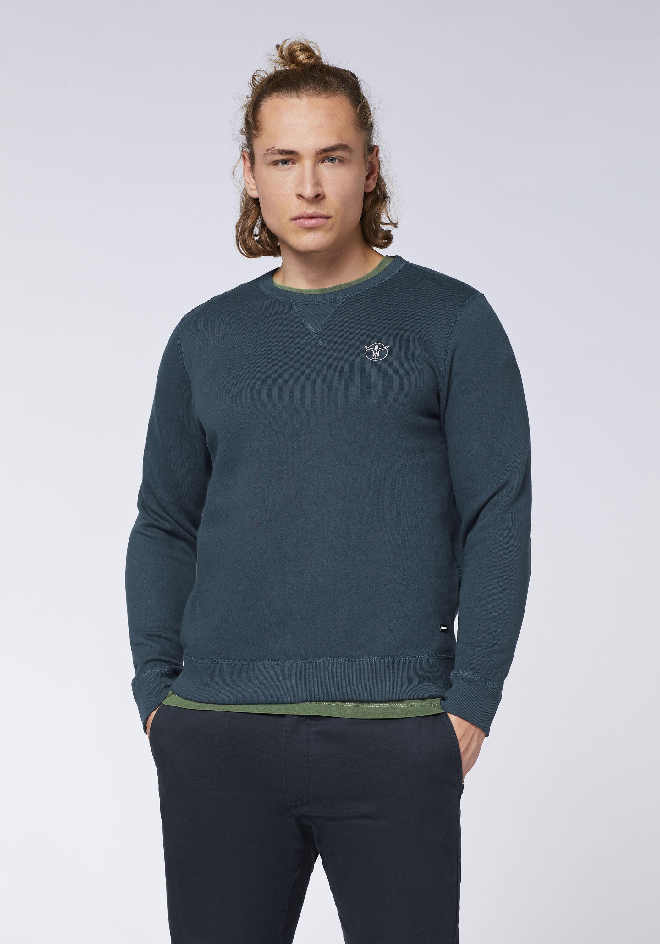 Sweater im Basic-Look mit Logo-Motiv 3/7